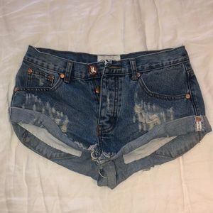 Designer denim shorts